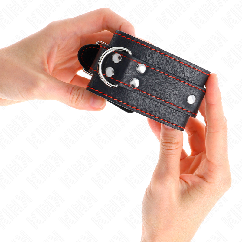 KINK - WRIST RESTRAINTS BLACK WITH RED LINING ADJUSTABLE 20-28 CM X 5.5 CM - 4