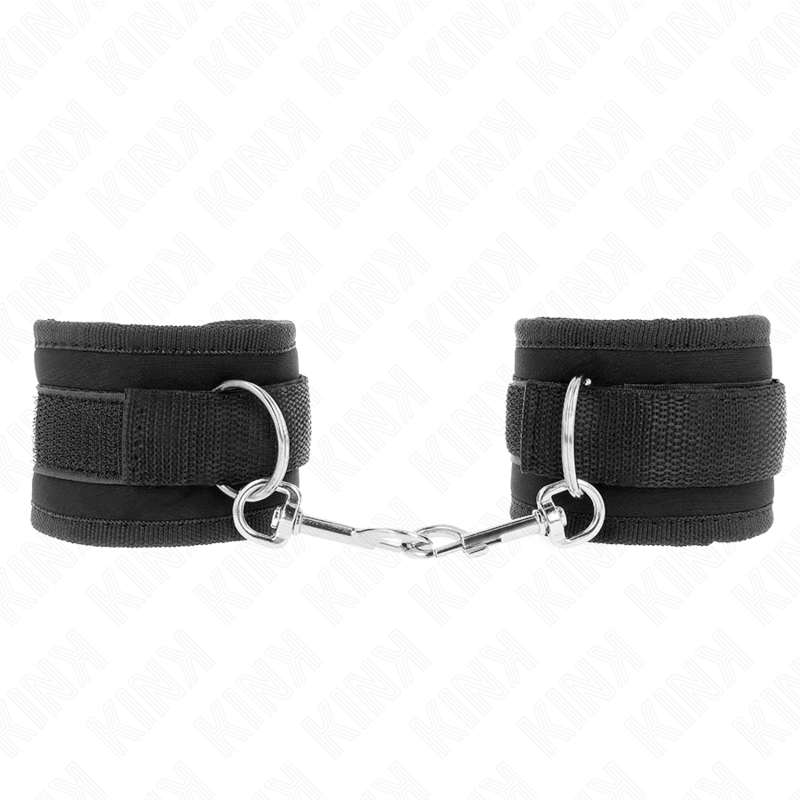 KINK - NYLON BIND HOOK&LOOP WRIST RESTRAINTS BLACK MODEL 2 ADJUSTABLE 18-35 CM X 6 CM - 4