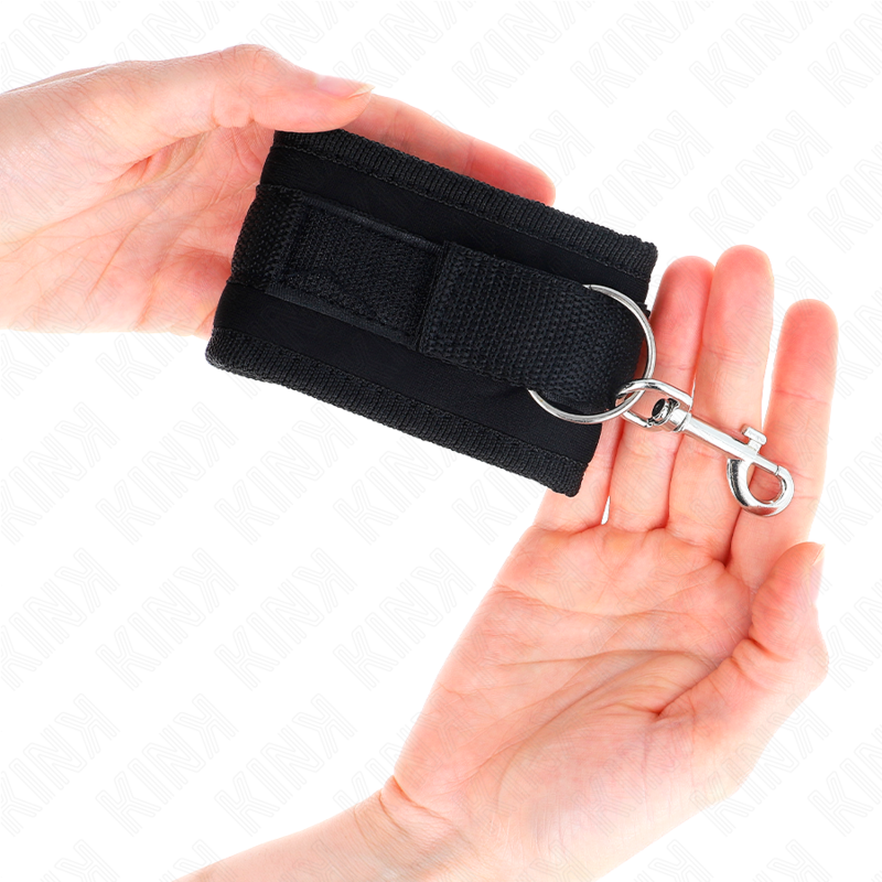 KINK - NYLON BIND HOOK&LOOP WRIST RESTRAINTS BLACK MODEL 2 ADJUSTABLE 18-35 CM X 6 CM - 2