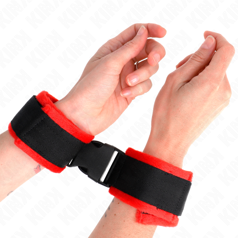 KINK - NYLON BIND HOOK&LOOP WRIST RESTRAINTS BLACK MODEL 1 AJDUSTABLE 25-35 CM X 6 CM - 4