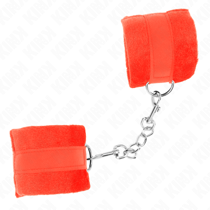 KINK - BEGINNER FUR HAND CUFFS RED 30 X 7 CM - 2