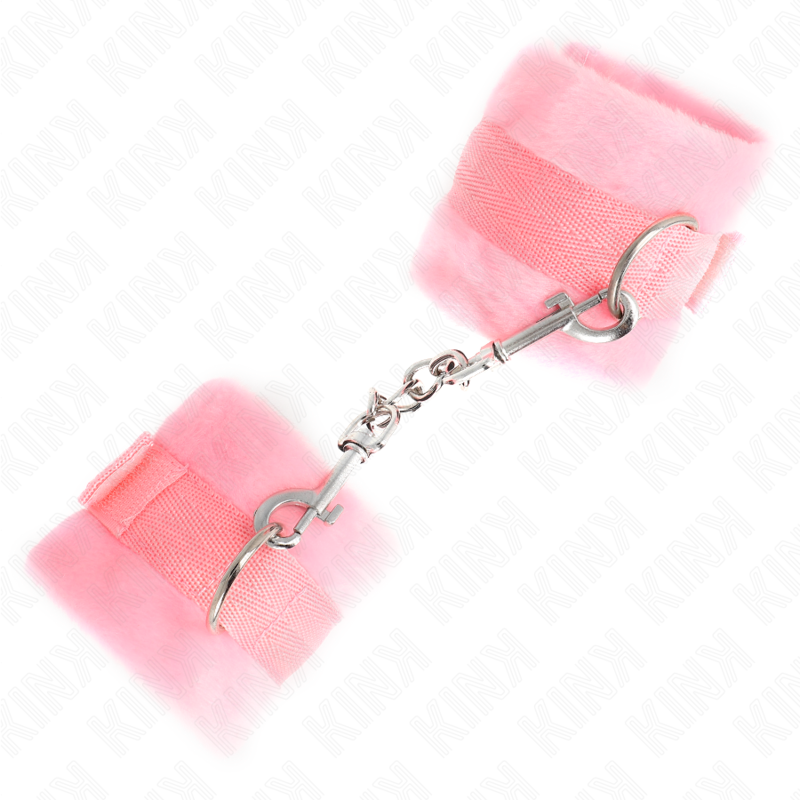 KINK - BEGINNER FUR HAND CUFFS PINK 30 X 7 CM - 2