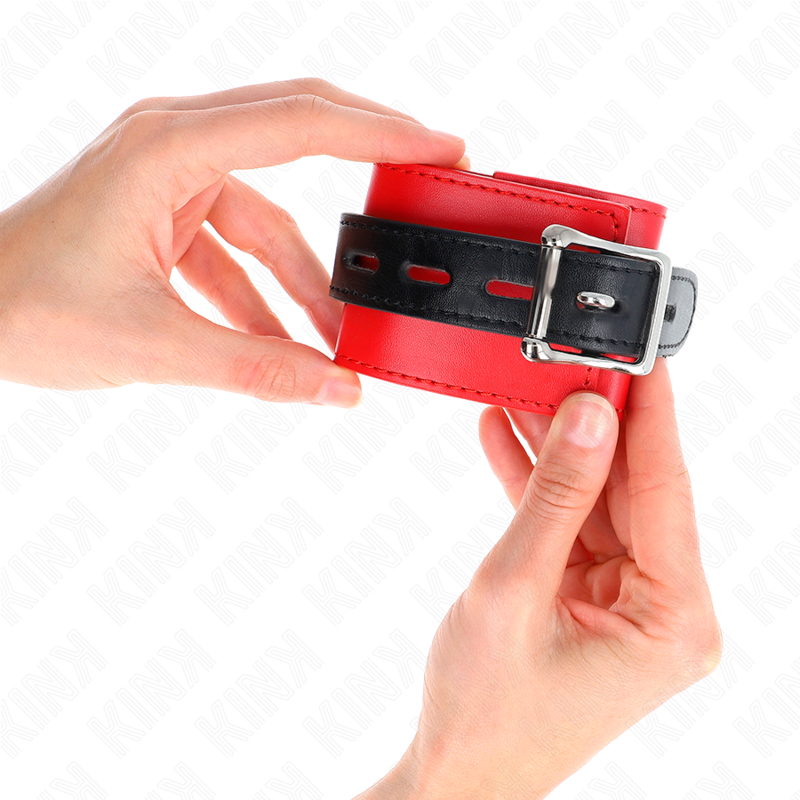 KINK - WRIST RESTRAINTS RED WITH BLACK BELT ADJUSTABLE 17-28 CM X 6 CM - 3