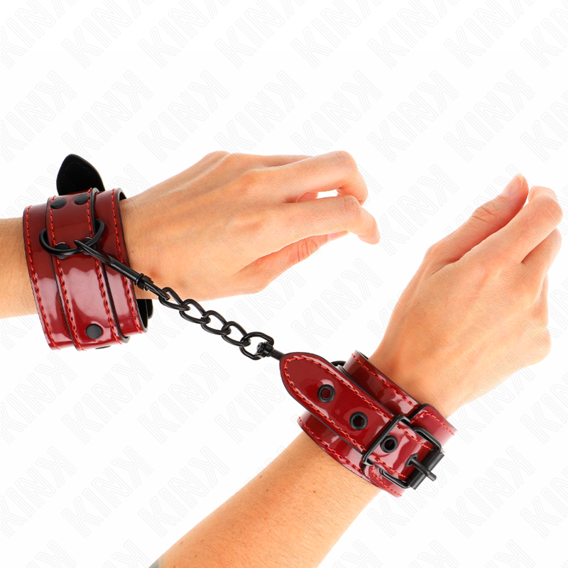 KINK - DARK RED WRIST CUFFS 23 X 5 CM - 4