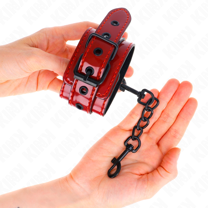 KINK - DARK RED WRIST CUFFS 23 X 5 CM - 3