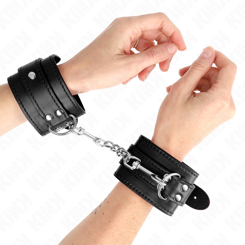 KINK - SIMPLE WRIST RESTRAINTS BLACK ADJUSTABLE 20-23 CM X 5.5 CM - 4