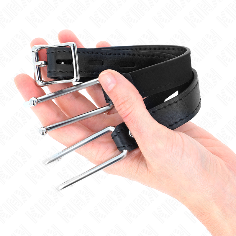KINK - METAL HOOK GAG 11.5 CM WITH LEATHERETTE STRAP ADJUSTABLE 39-58 CM X 2 CM - 3