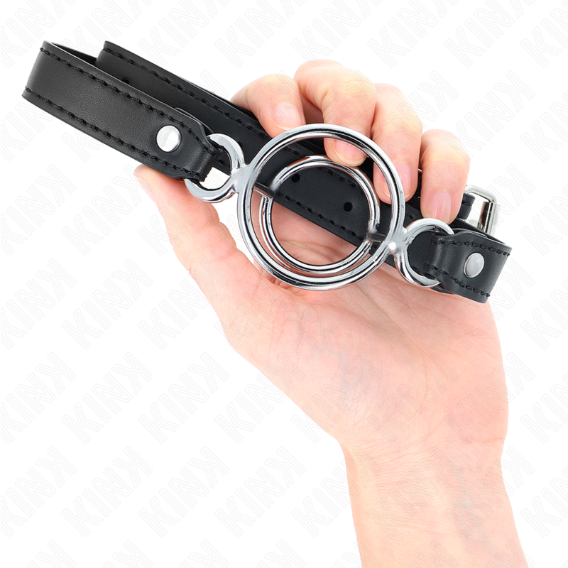 KINK - GAG WITH MULTIPLE O-RINGS 5 CM BLACK 63 X 2.5 CM - 4