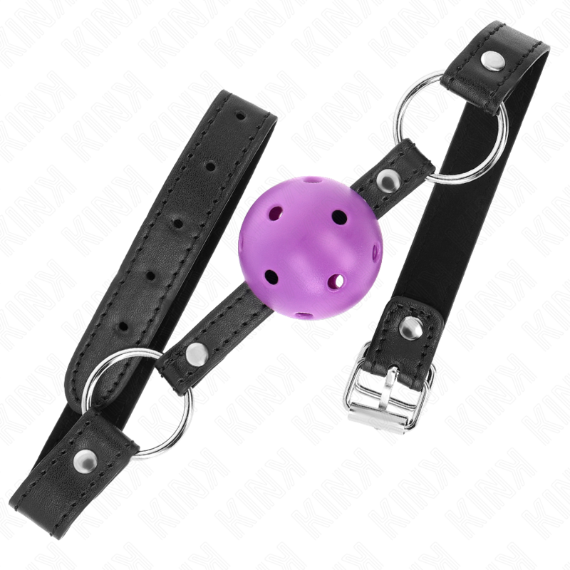 KINK - BÂILLON À BOULE VIOLETTE CREUSE ET DURE 4,5 CM 63,5 X 2 CM