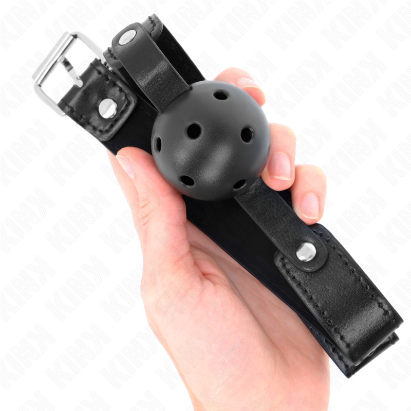 KINK - BLACK BREATHABLE BALL 4.5 CM GAG 65 x 2.5 CM - 4