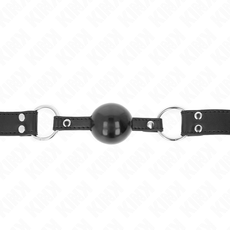 KINK - SOFT AND SOLID BALL 4 CM GAG WITH LEATHERETTE STRAP 62 x 2.5 CM ADJUSTABLE 42-58 CM - 3