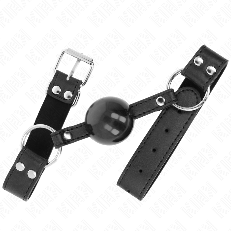 KINK - SOFT AND SOLID BALL 4 CM GAG WITH LEATHERETTE STRAP 62 x 2.5 CM ADJUSTABLE 42-58 CM - 2