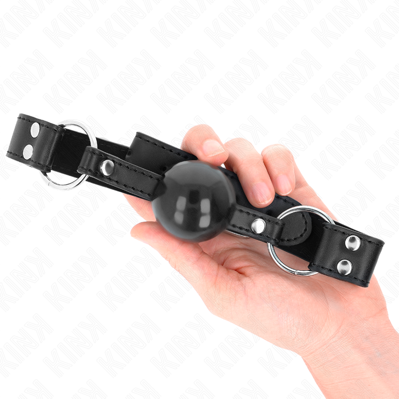 KINK - SOFT AND SOLID BALL 4 CM GAG WITH LEATHERETTE STRAP 62 x 2.5 CM ADJUSTABLE 42-58 CM - 4