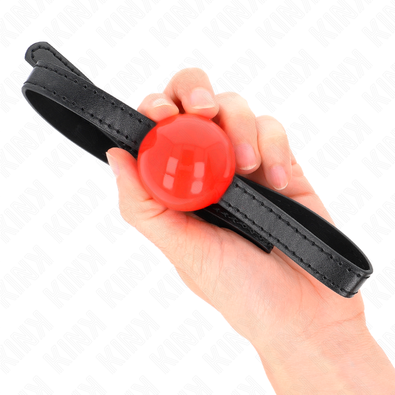 KINK - RED SINGLE BALL GAG 4 CM 65 x 1.5 CM