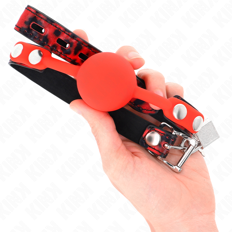 KINK - MODEL 2 SILICONE BALL GAG 4 CM WITH LOCK 60 x 2 CM