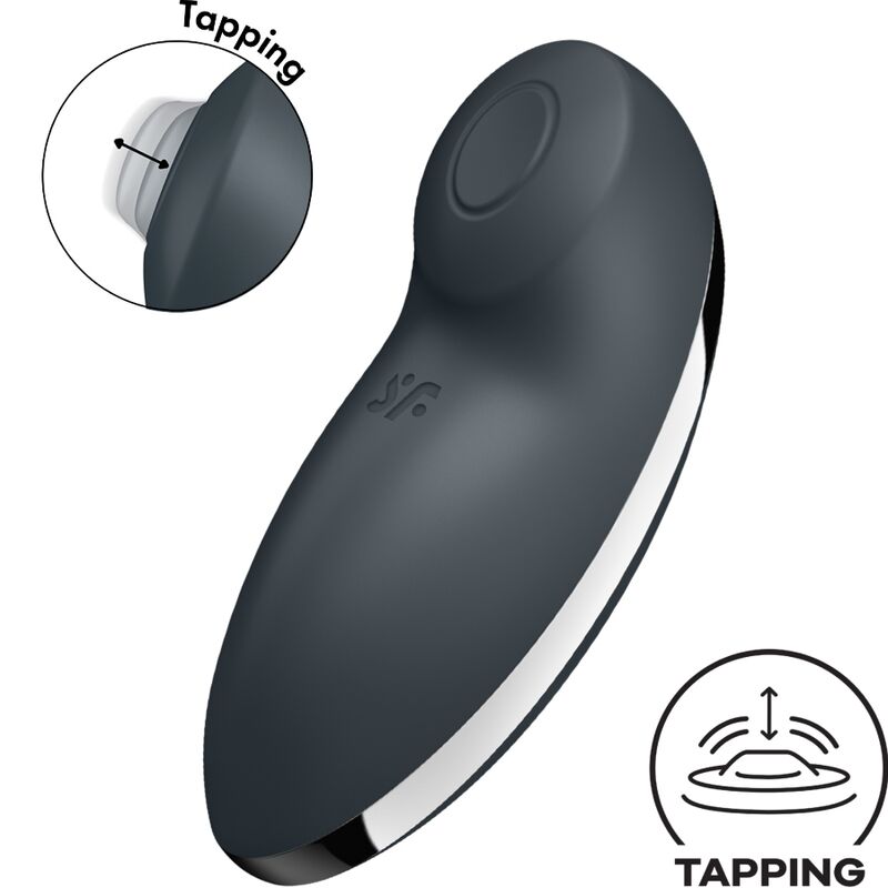 SATISFYER - TAP & CLIMAX 2 VIBRATOR & STIMULATOR GREY - 7