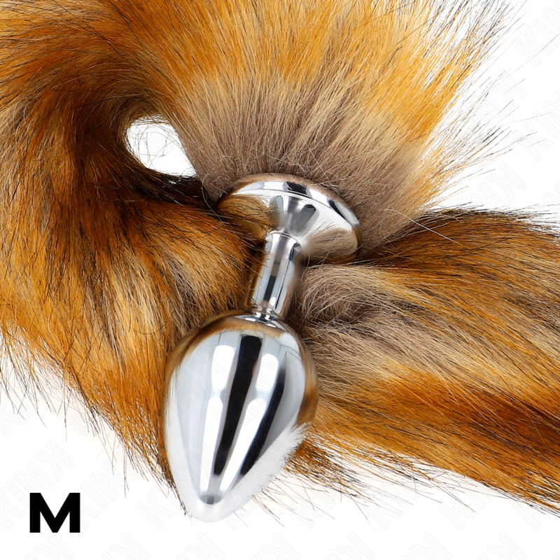 KINK - BUTT PLUG SIZE M 8 X 3.5 CM WITH 40 CM SYNTHETIC TAIL BROWN