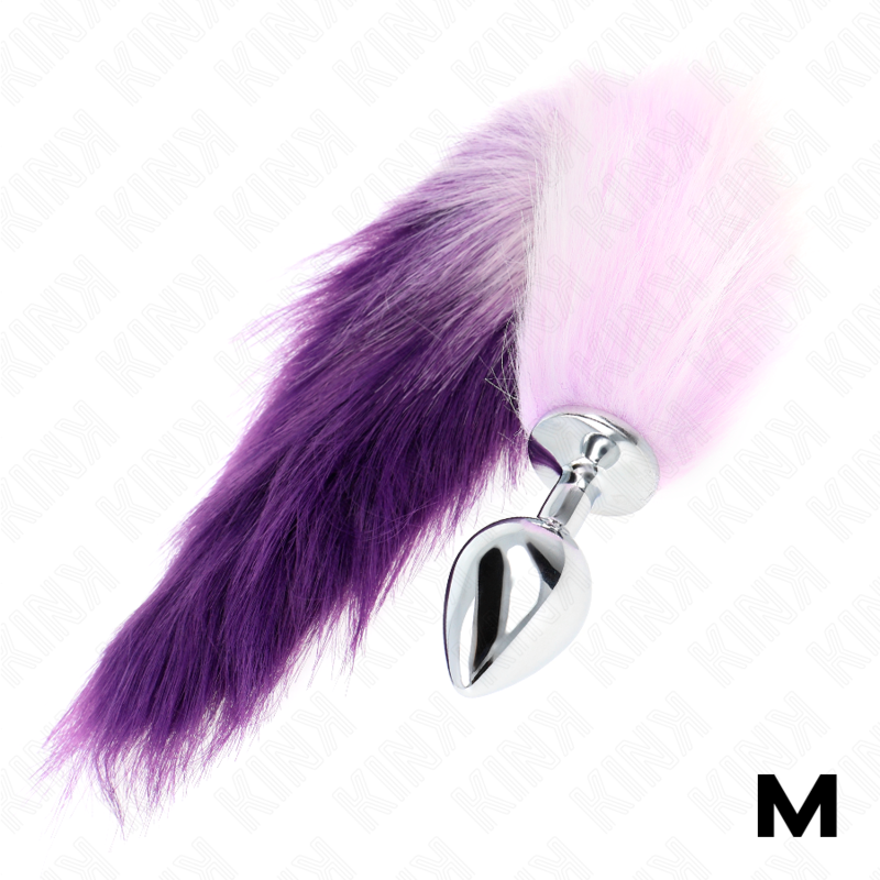KINK - ANAL PLUG SIZE M 8 X 3.5 CM WITH SYNTHETIC TAIL 40 CM PURPLE - 2