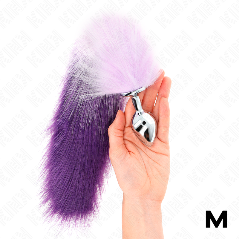 KINK - BUTT PLUG SIZE M 8 X 3.5 CM WITH 40 CM SYNTHETIC TAIL PURPLE