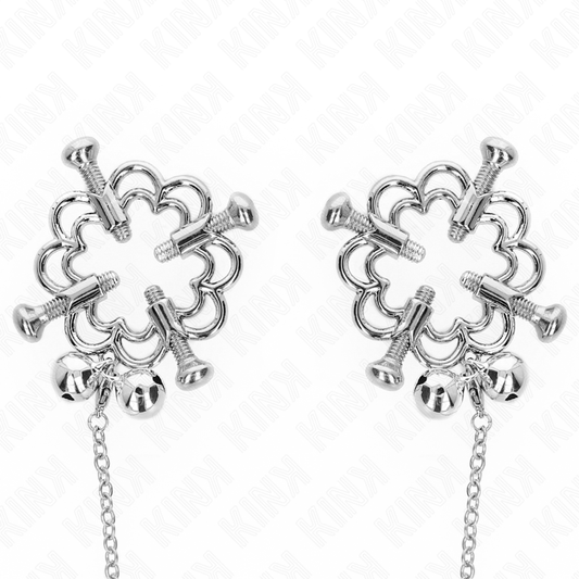 KINK - PINZE PER CAPEZZOLI A FIORE IN METALLO CON CATENA