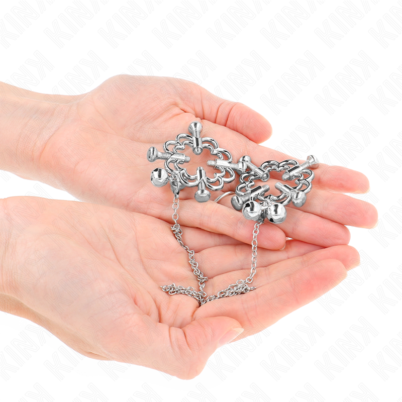 KINK - METAL FLOWER NIPPLE CLAMPS WITH CHAIN - 4