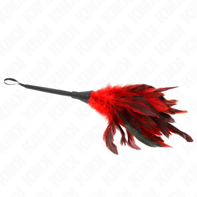 KINK - RED HORN-SHAPED CHICKEN FEATHERS 36CM