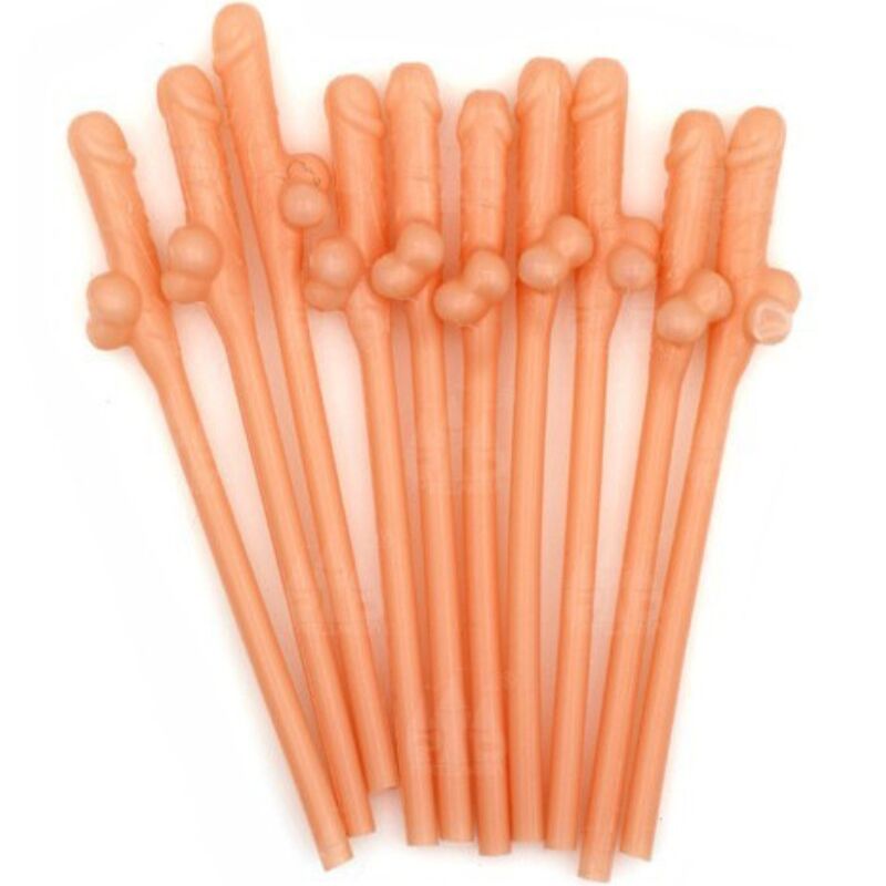 DIABLO PICANTE - 10 PENIS SHAPED STRAWS - 1