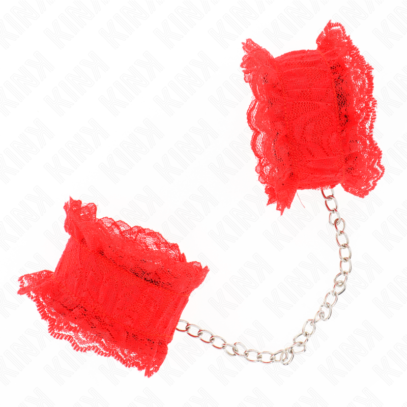 KINK - LACE ELASTIC WRIST RESTRAINTS RED - 4
