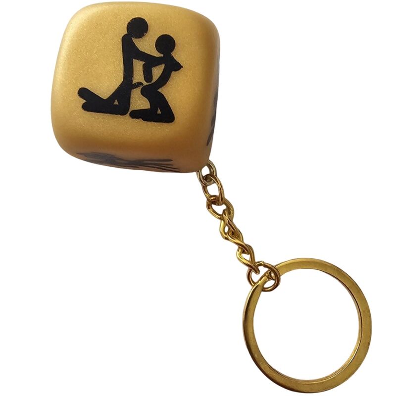 DIABLO PICANTE - GOLDEN DICE KEYCHAIN WITH POSES - 1