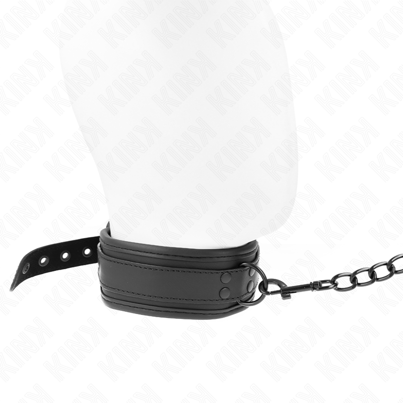KINK - NEOPRENE BONDAGE COLLAR MODEL 1 WITH BELT 78 CM ADJUSTABLE 37.5 X 49.5 CM - 4