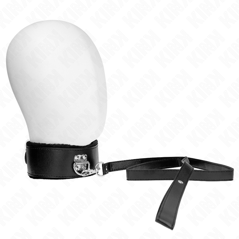 KINK - NECKLACE WITH LEASH 116 CM WITH SILVER STUDS MODEL 4 BLACK ADJUSTABLE 40-48 CM X 6 CM - 2
