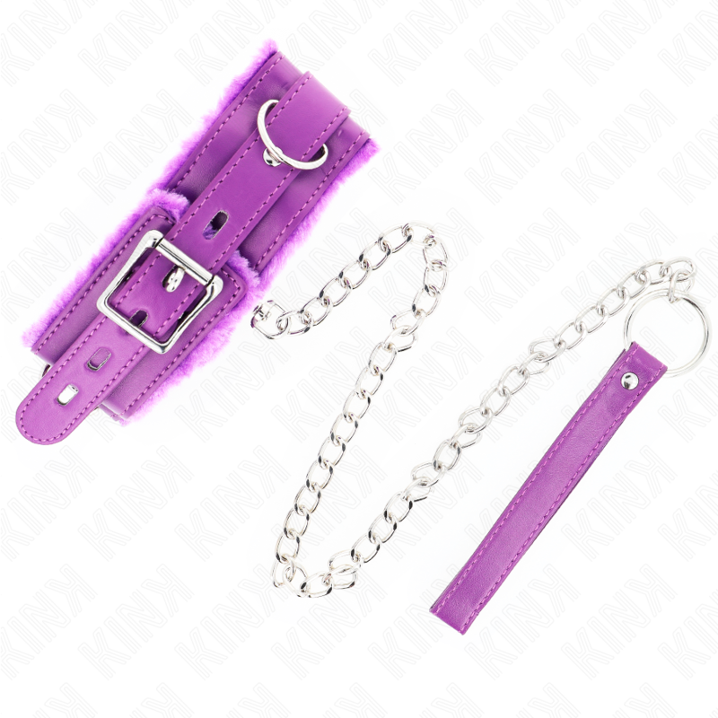KINK - COLLAR WITH LEASH 65 CM WITH RESTRICTIONS PURPLE 36-42 CM X 5.5 CM - 2