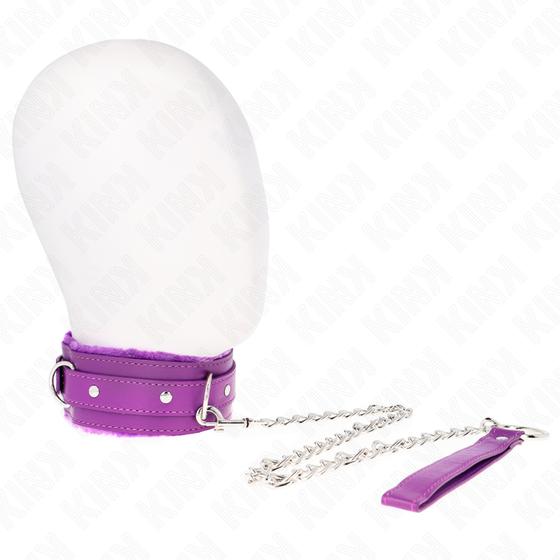 KINK - COLLAR WITH LEASH 65 CM WITH RESTRICTIONS PURPLE 36-42 CM X 5.5 CM - 3