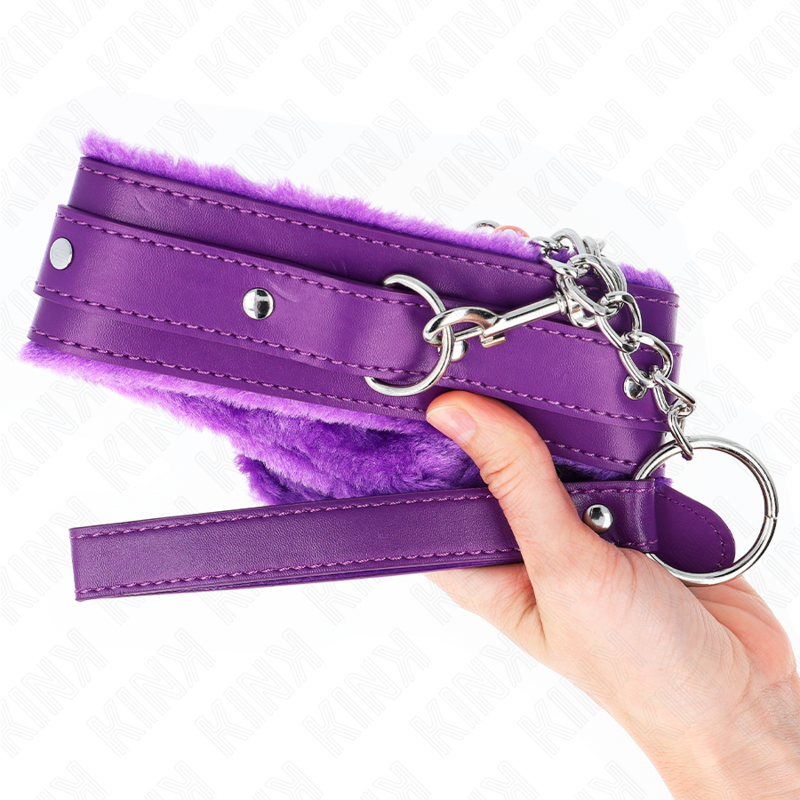 KINK - COLLAR WITH LEASH 65 CM WITH RESTRICTIONS PURPLE 36-42 CM X 5.5 CM - 5