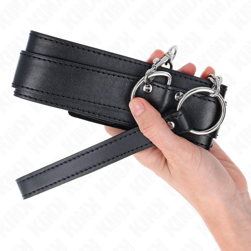 KINK - NECKLACE WITH STRAP 65 CM SILVER BUCKLES ADJUSTABLE 33-46 CM X 5.5 CM - 5
