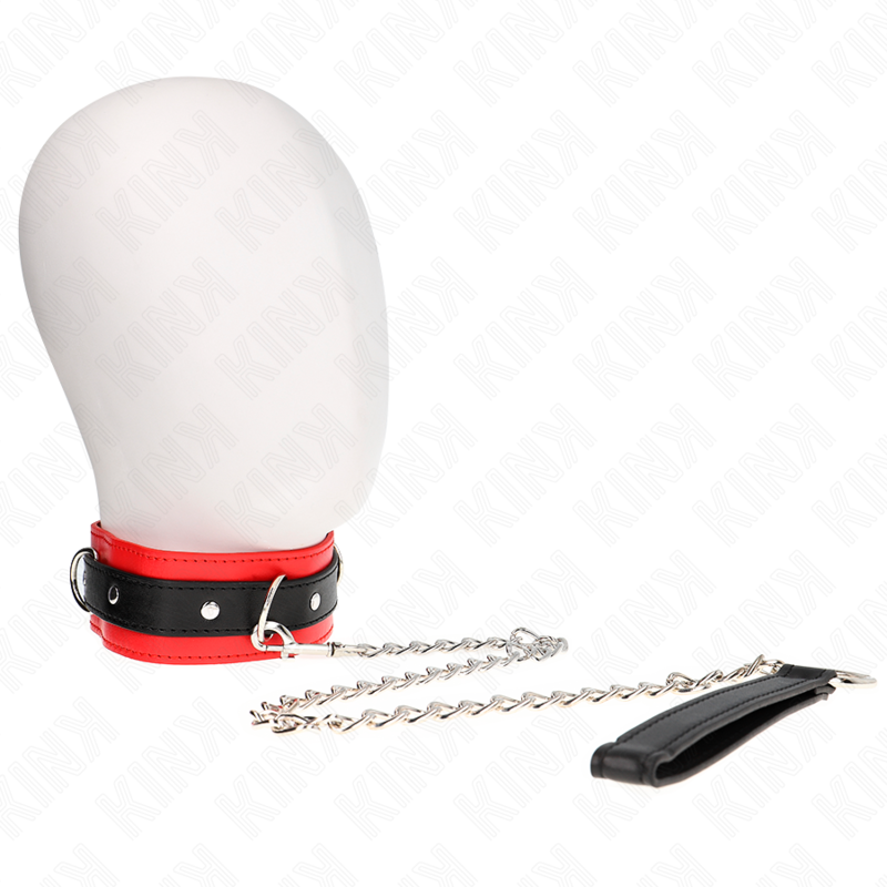 KINK - COLLIER AVEC LAISSE MODÈLE BASIQUE 65 CM MODÈLE 3 ROUGE 53 X 5 CM