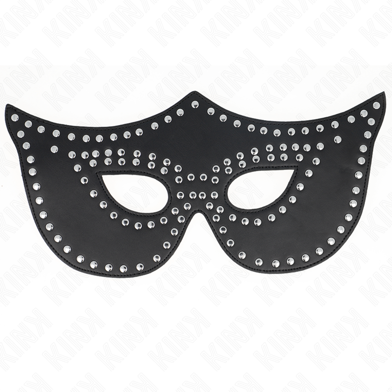 KINK - LEATHERETTE MASK WITH RIVETS MODEL 2 30 x 12 CM - 2