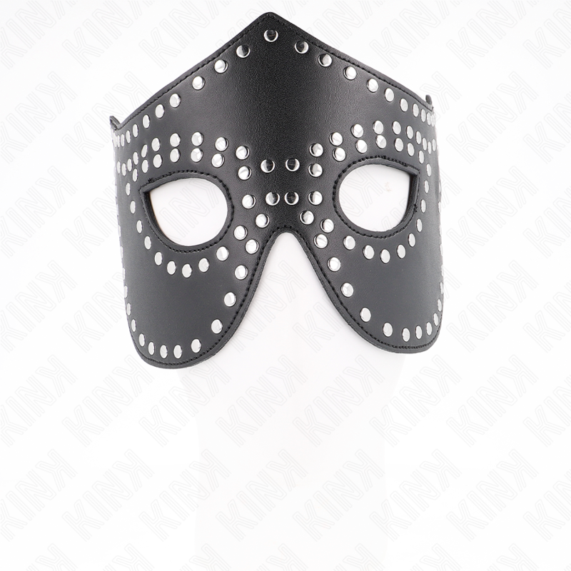 KINK - LEATHERETTE MASK WITH RIVETS MODEL 2 30 x 12 CM - 3