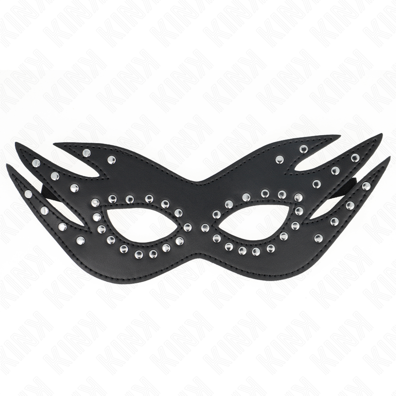 KINK - LEATHERETTE MASK WITH RIVETS MODEL 3 26 x 9.5 CM - 1