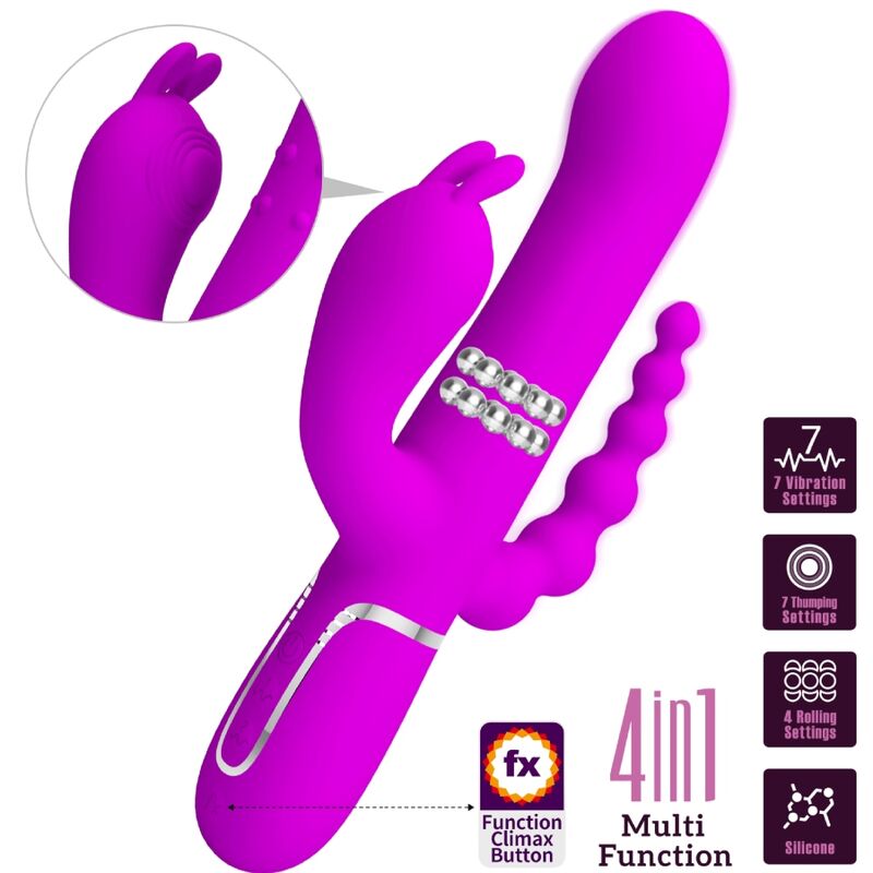 PRETTY LOVE - CAMMY TRIPLE VIBRATOR MULTIFUNCTION 4 IN 1 PINK - 8