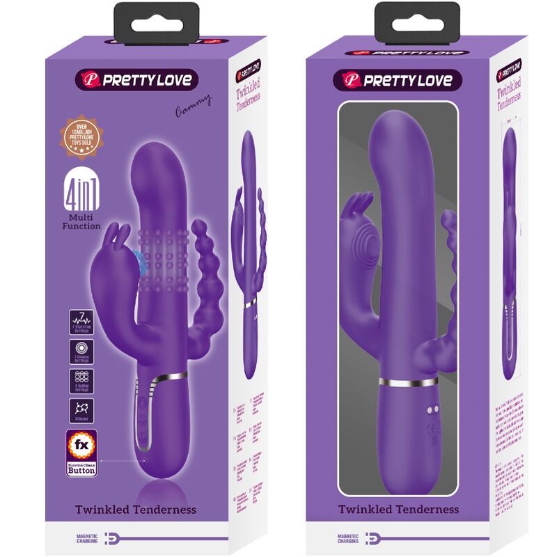 PRETTY LOVE - CAMMY TRIPLE VIBRATOR MULTIFUNCTION 4 IN 1 PURPLE - 6
