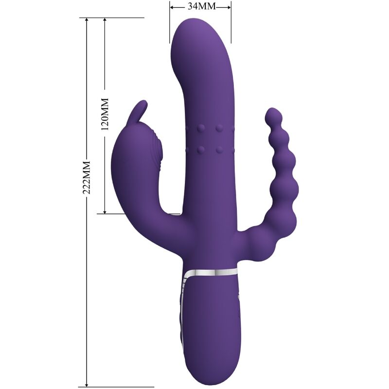PRETTY LOVE - CAMMY TRIPLE VIBRATOR MULTIFUNCTION 4 IN 1 PURPLE - 7
