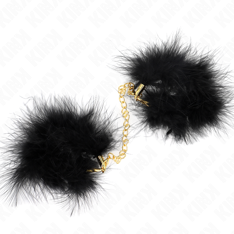 KINK - FEATHER HAND CUFFS WITH GOLD CHAIN MODEL 0 - 4
