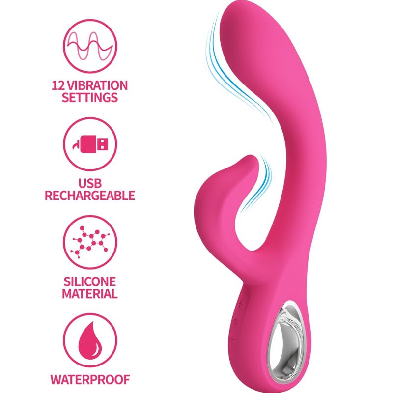PRETTY LOVE - FRITZ RABBIT VIBRATOR 12 VIBRATIONS PINK - 6