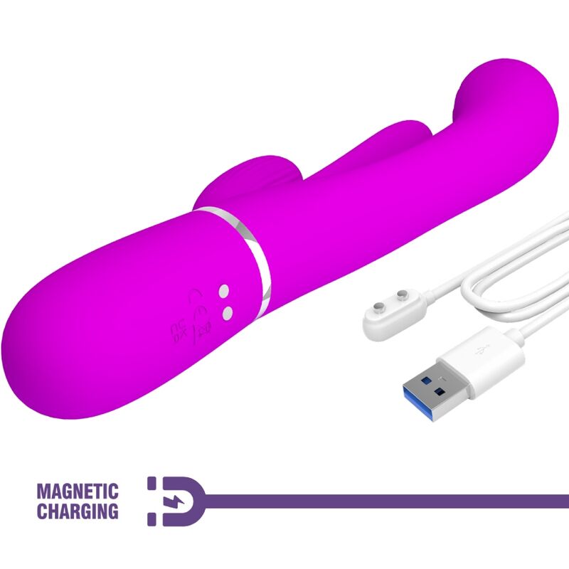 PRETTY LOVE - SHANIA MULTIFUNCTIONAL TRIPLE RABBIT VIBRATOR PINK