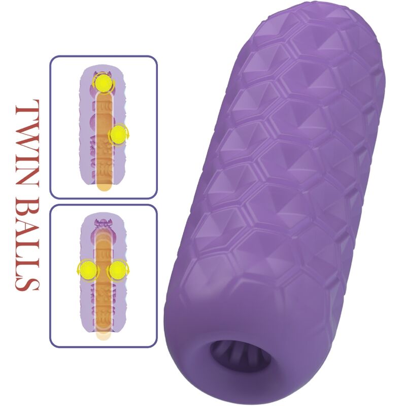 PRETTY LOVE - TWIN BALLS MALE MASTURBATOR PURPLE - 2