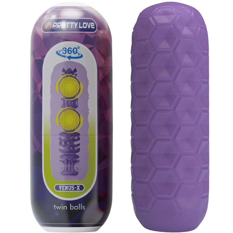 PRETTY LOVE - TWIN BALLS MALE MASTURBATOR PURPLE - 5