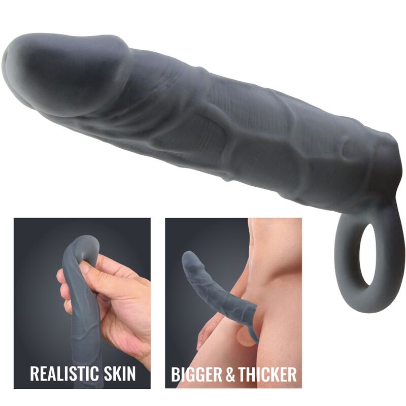 PRETTY LOVE - REALISTIC SKIN PENIS SLEEVE DARK GREY - 5