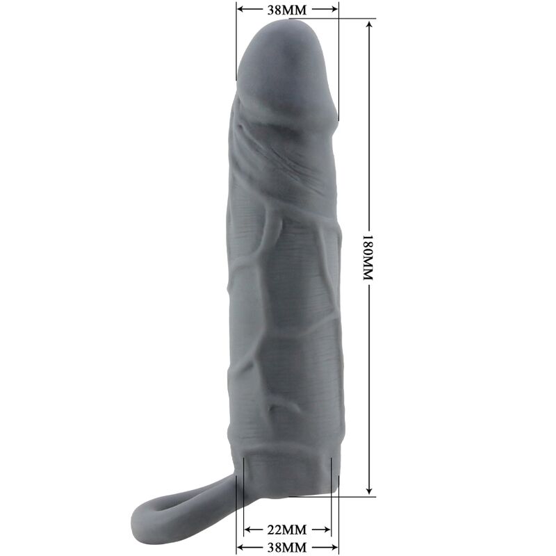 PRETTY LOVE - REALISTIC SKIN PENIS SLEEVE DARK GREY - 6