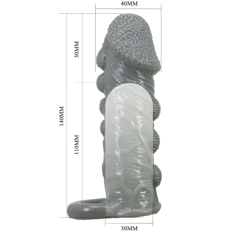PRETTY LOVE - REALISTIC PENIS ENLARGER AND DELAY SLEEVE GREY - 5